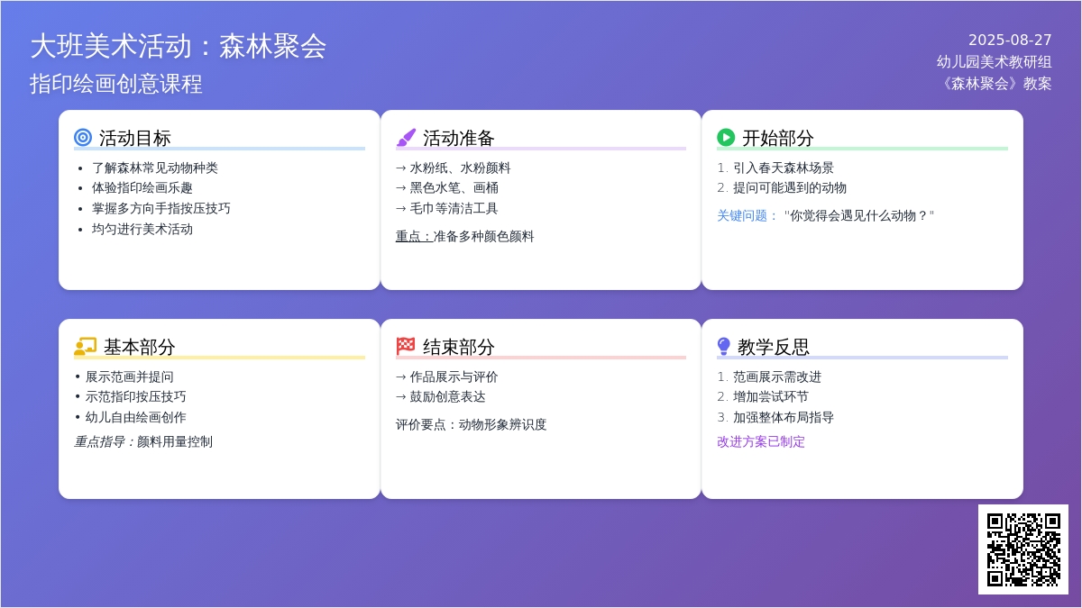 幼儿园大班教案《森林聚会》含反思