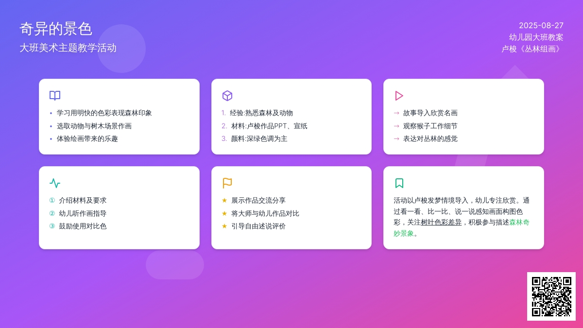 幼儿园大班教案《奇异的景色》含反思