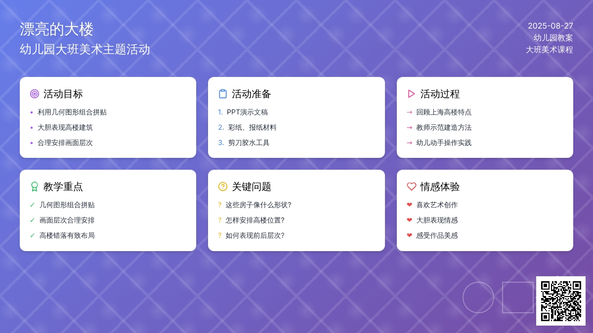 幼儿园大班教案《漂亮的大楼》