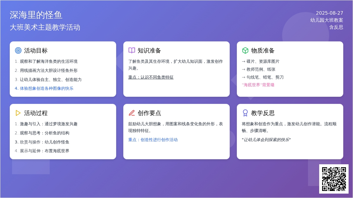 幼儿园大班教案《深海里的怪鱼》含反思