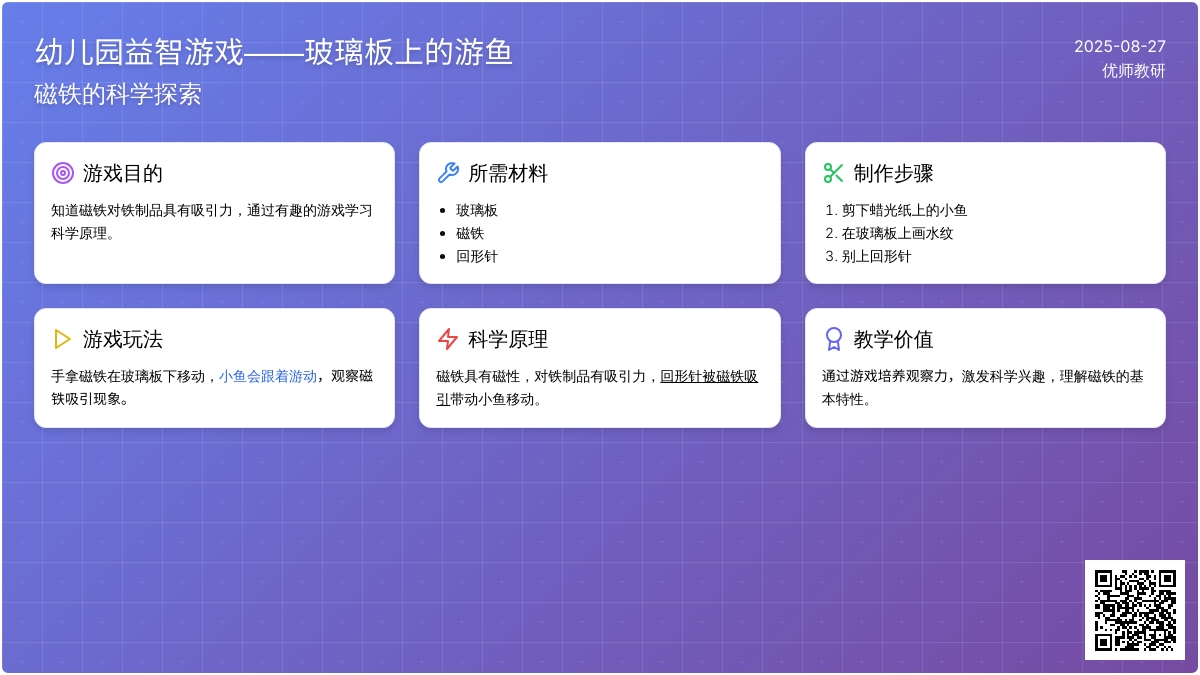 幼儿园益智游戏――玻璃板上的游鱼
