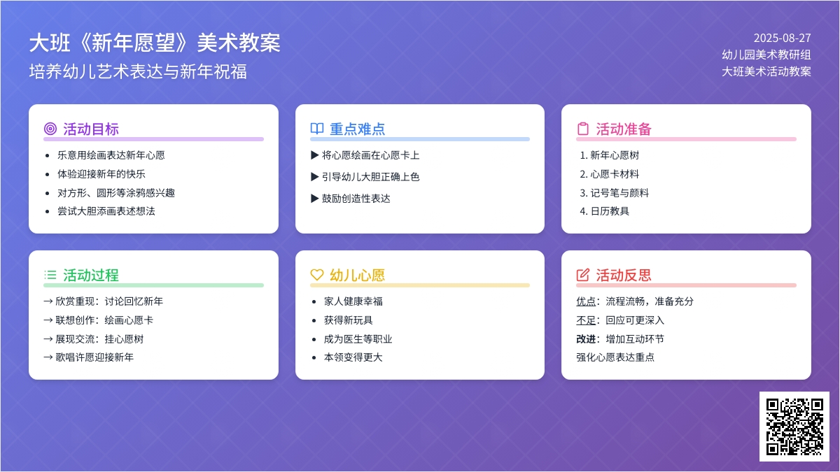 幼儿园大班教案《新年愿望》含反思