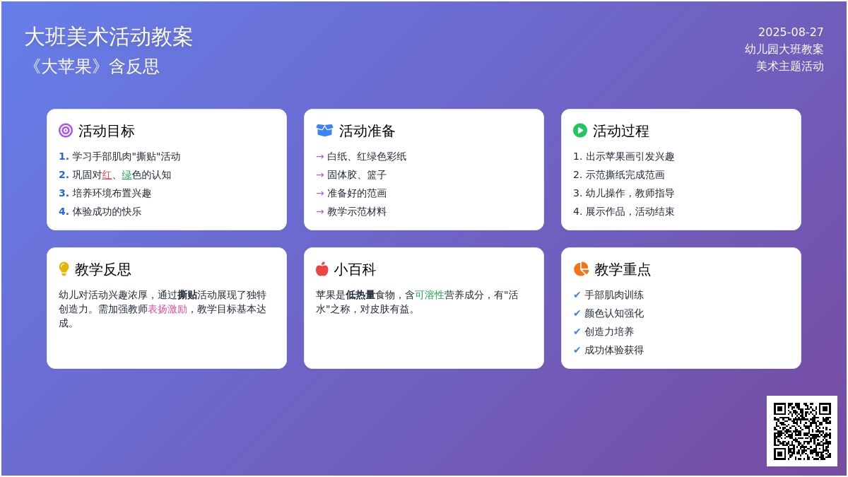 幼儿园大班教案《大苹果》含反思