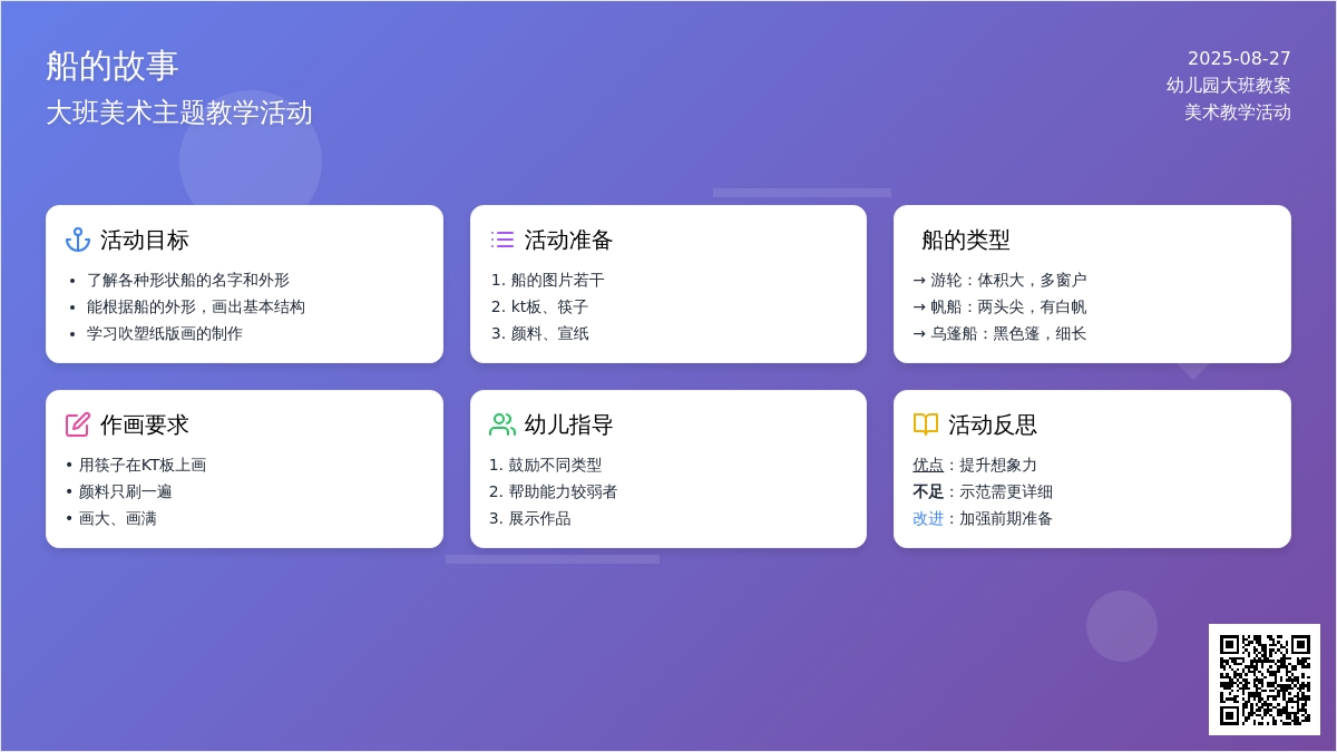 幼儿园大班教案《船的故事》含反思