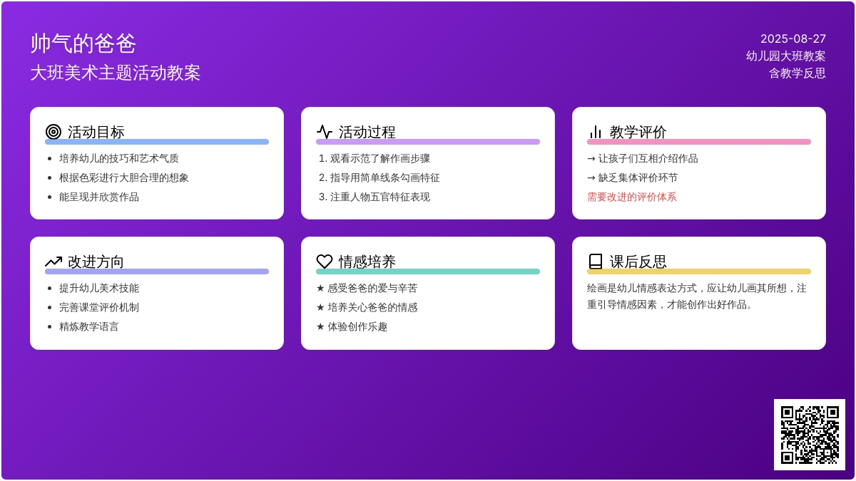 幼儿园大班教案《帅气的爸爸》含反思