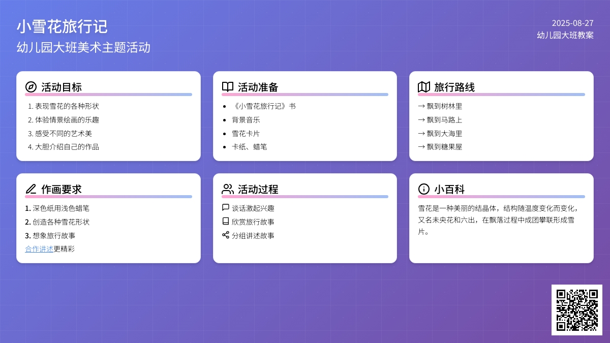 幼儿园大班教案《小雪花旅行记》