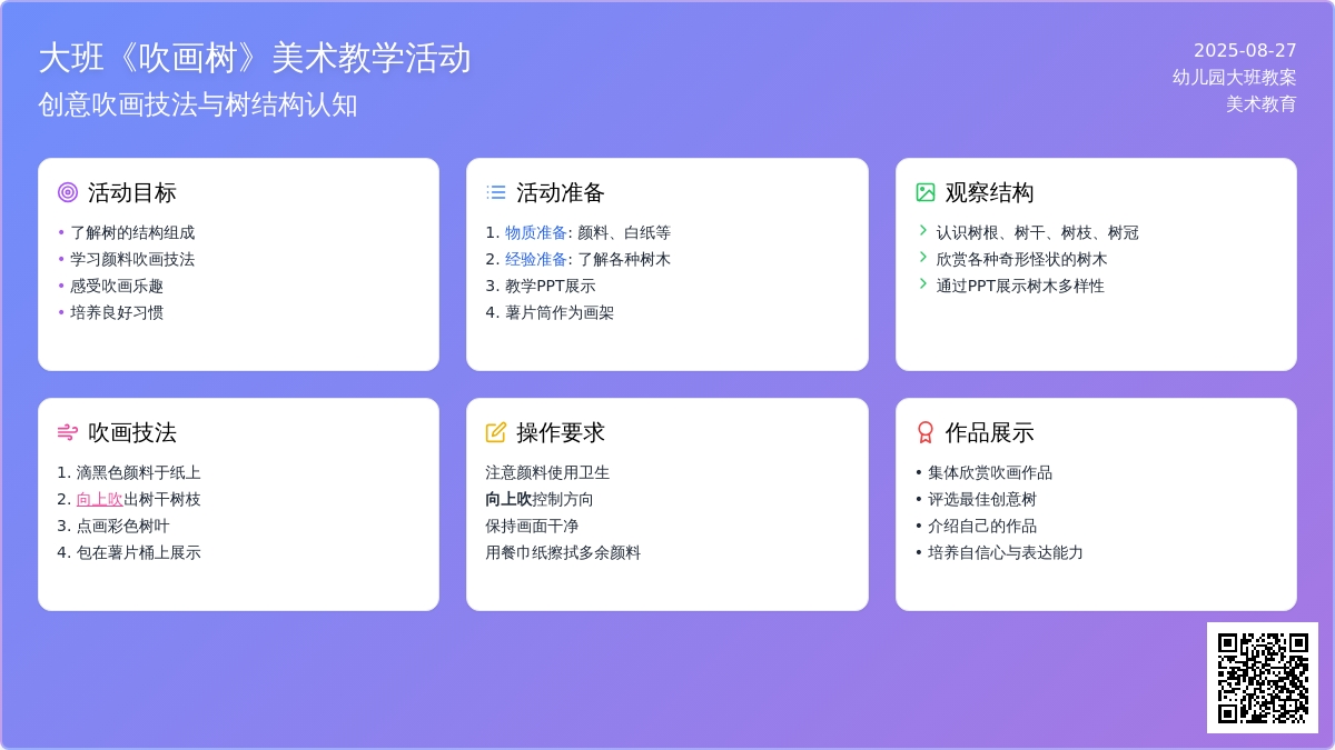 幼儿园大班教案《吹画树》