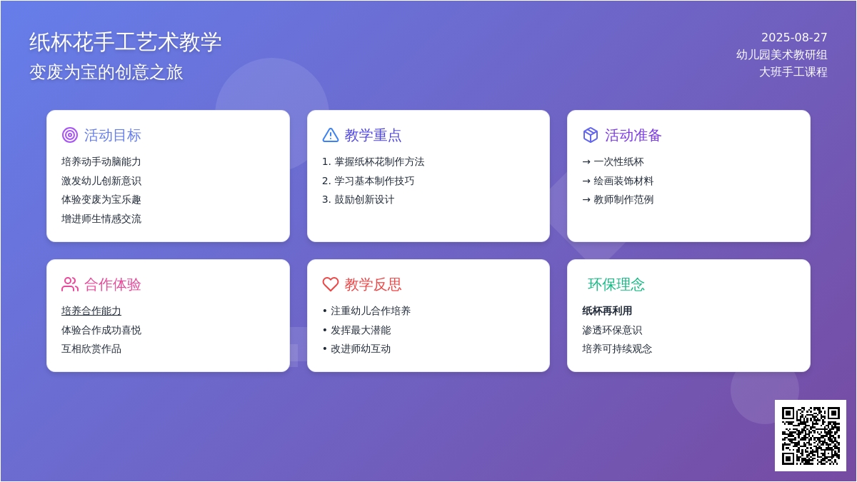 幼儿园大班教案《纸杯花》含反思