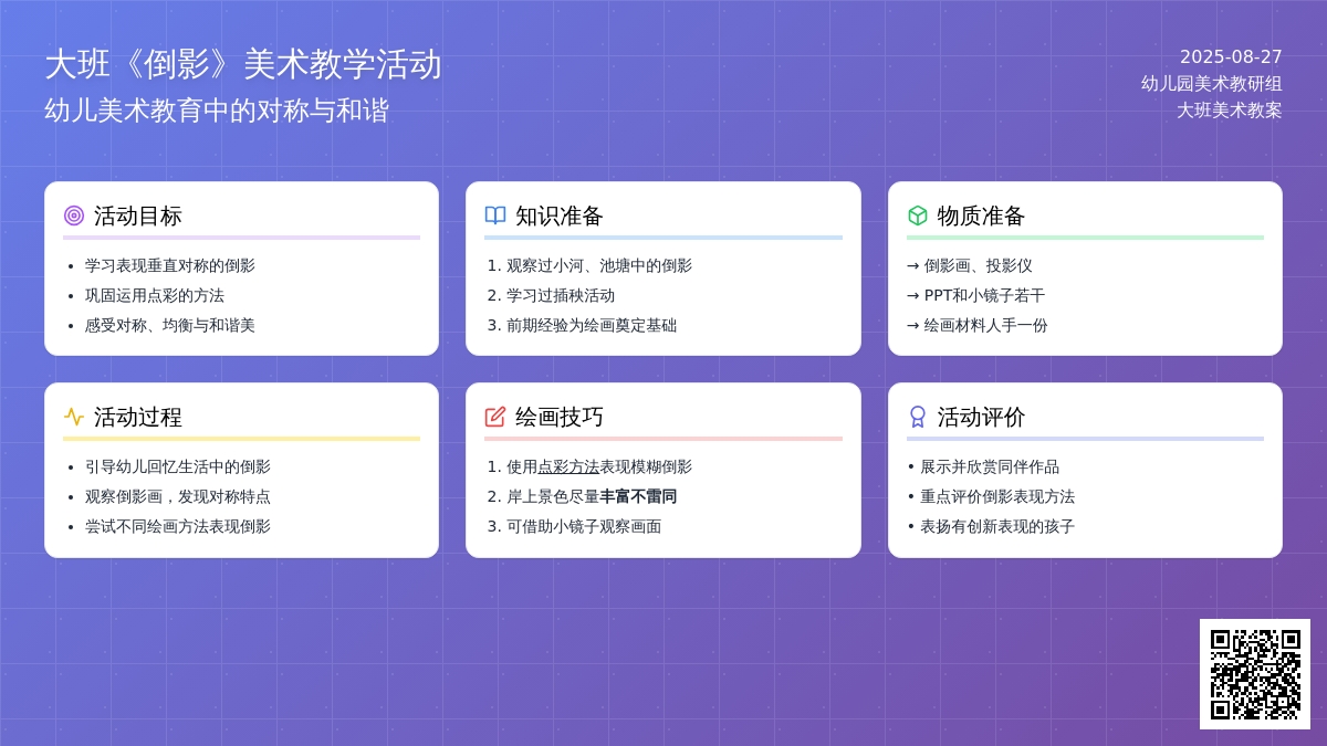幼儿园大班教案《倒影》