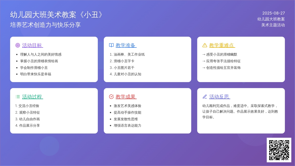 幼儿园大班教案《小丑》含反思