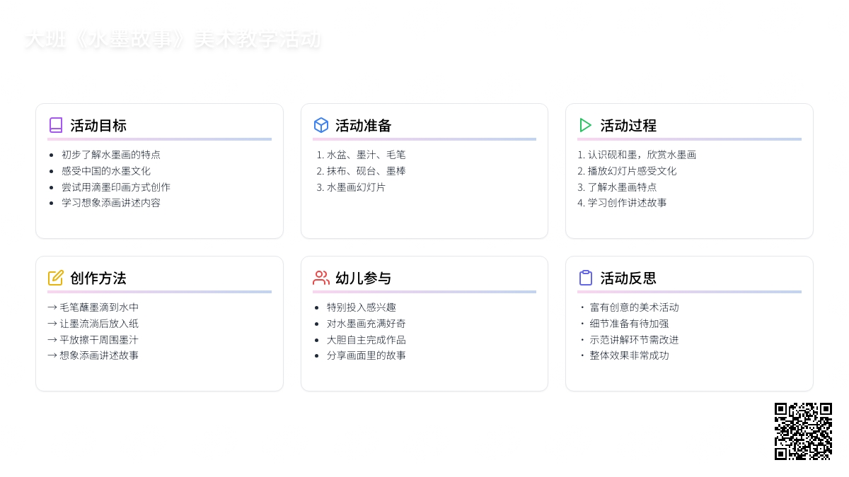 幼儿园大班教案《水墨故事》含反思