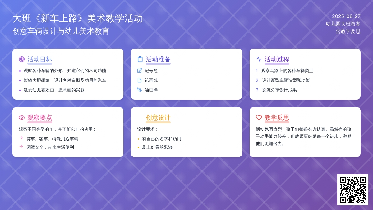 幼儿园大班教案《新车上路》含反思