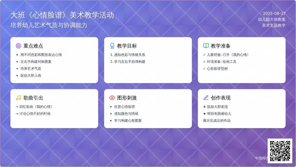 幼儿园大班教案《心情脸谱》含反思