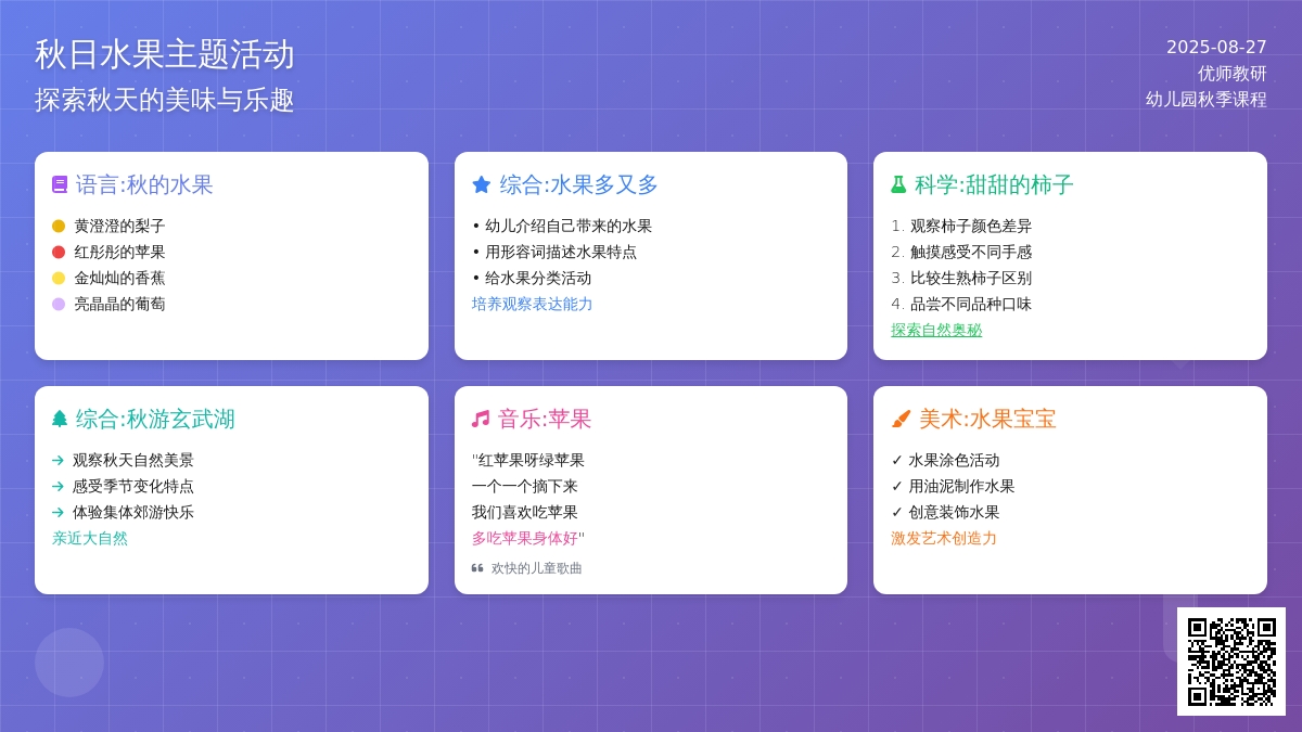 幼儿园中班主题活动——秋季