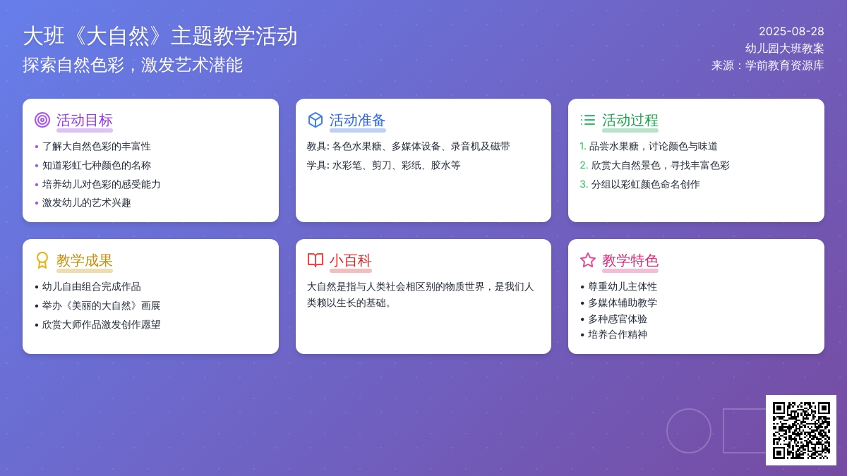 幼儿园大班教案《大自然》