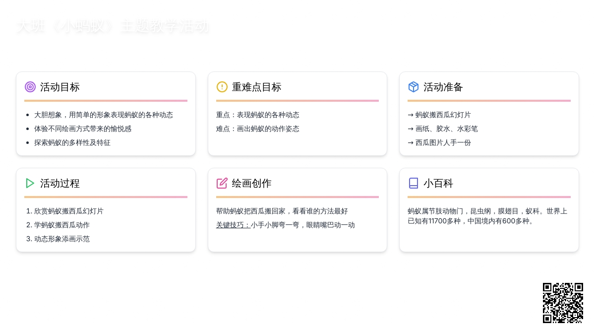 幼儿园大班教案《小蚂蚁》