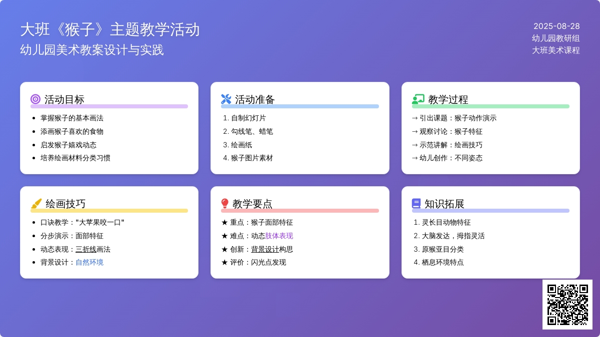 幼儿园大班教案《猴子》