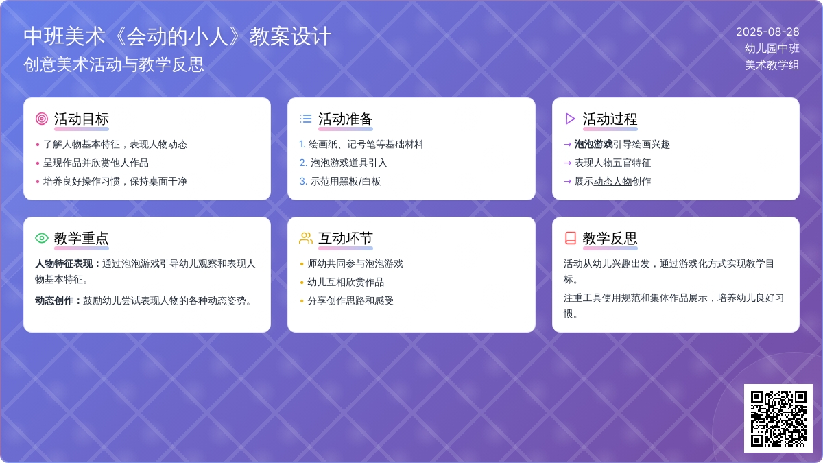 中班美术教案《会动的小人》含反思