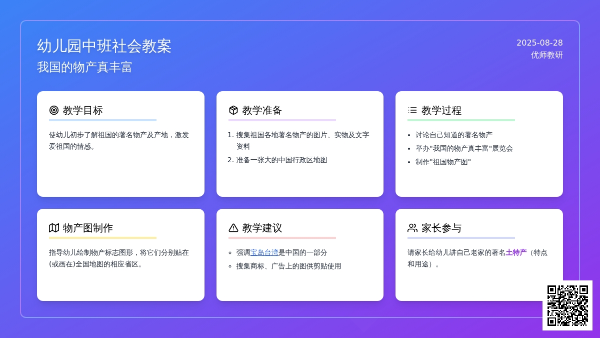 幼儿园中班社会教案：我国的物产真丰富