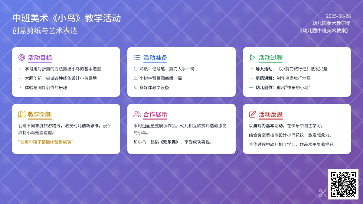 幼儿园中班美术教案《小鸟》含反思