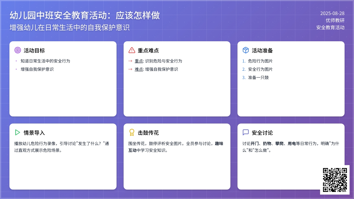 幼儿园中班安全教育活动：应该怎样做