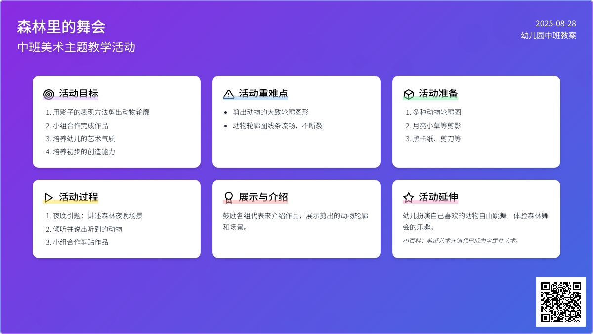 幼儿园中班教案《森林里的舞会》