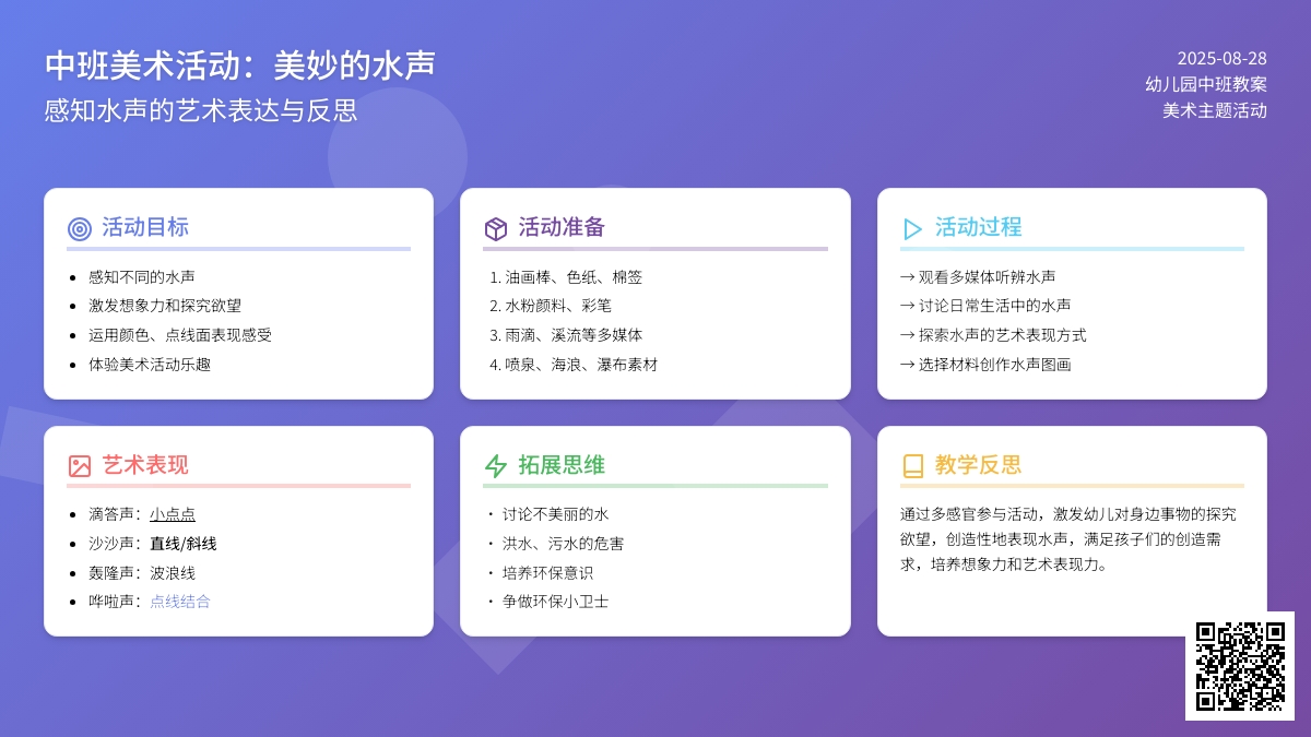 幼儿园中班教案《美妙的水声》含反思