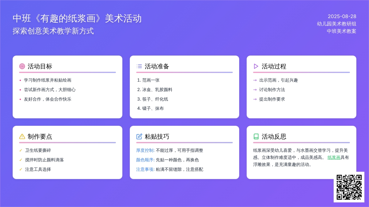 幼儿园中班教案《有趣的纸浆画》含反思