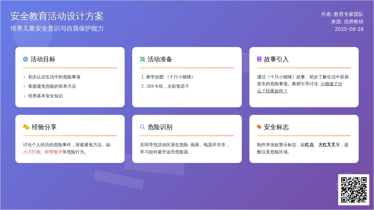 幼儿园中班安全游戏：十只小猫咪