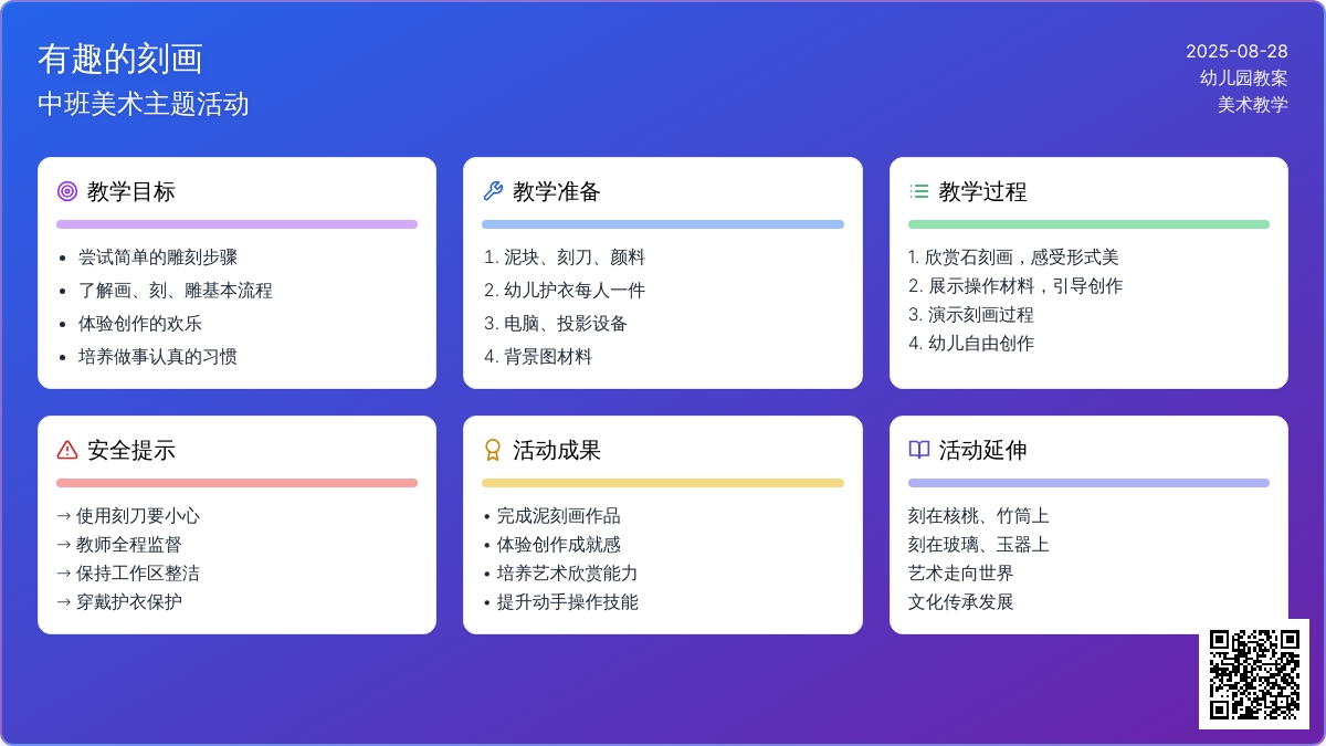 幼儿园中班教案《有趣的刻画》含反思