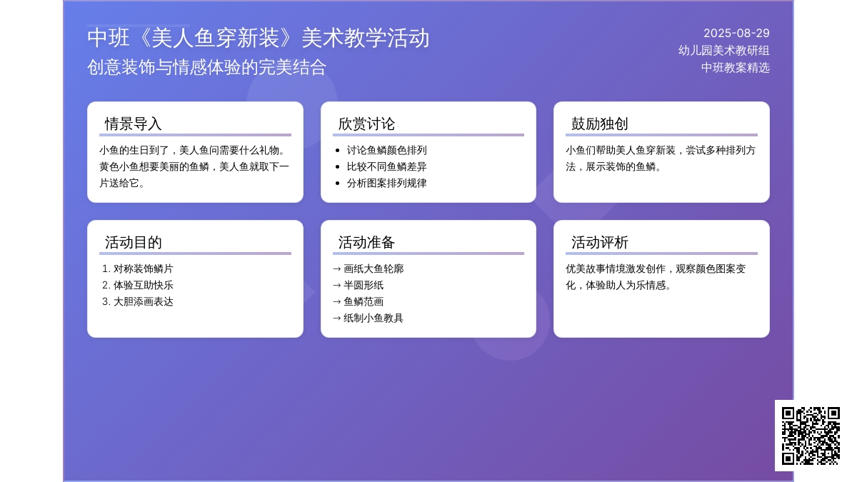 幼儿园中班教案《美人鱼穿新装》含反思