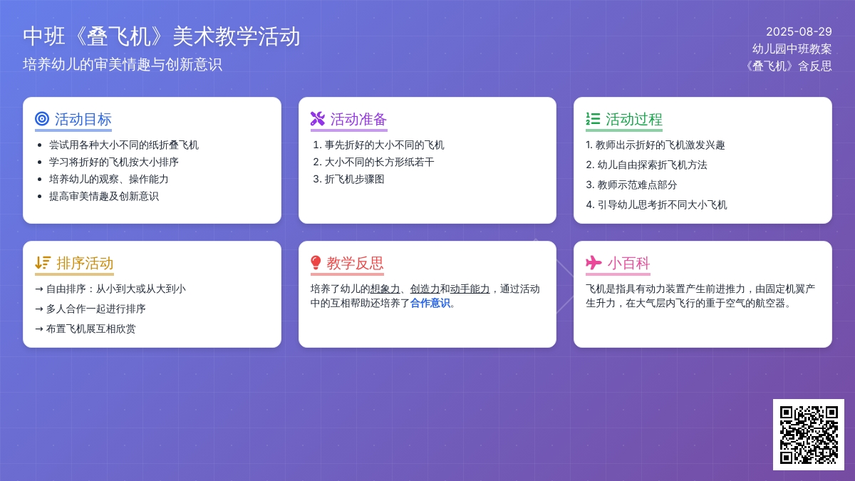 幼儿园中班教案《叠飞机》含反思