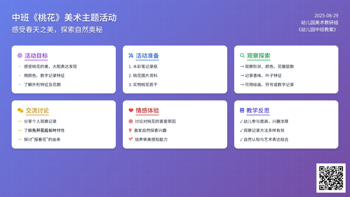 幼儿园中班教案《桃花》含反思
