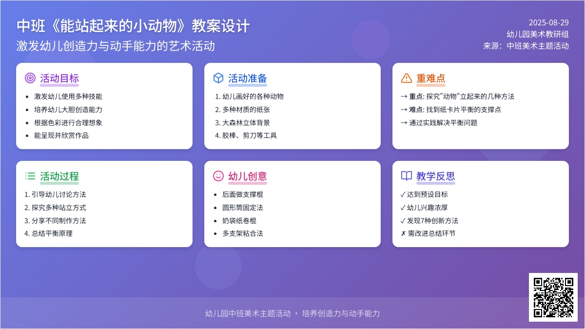 幼儿园中班教案《能站起来的小动物》含反思