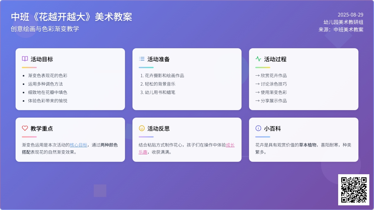 幼儿园中班教案《花越开越大》含反思