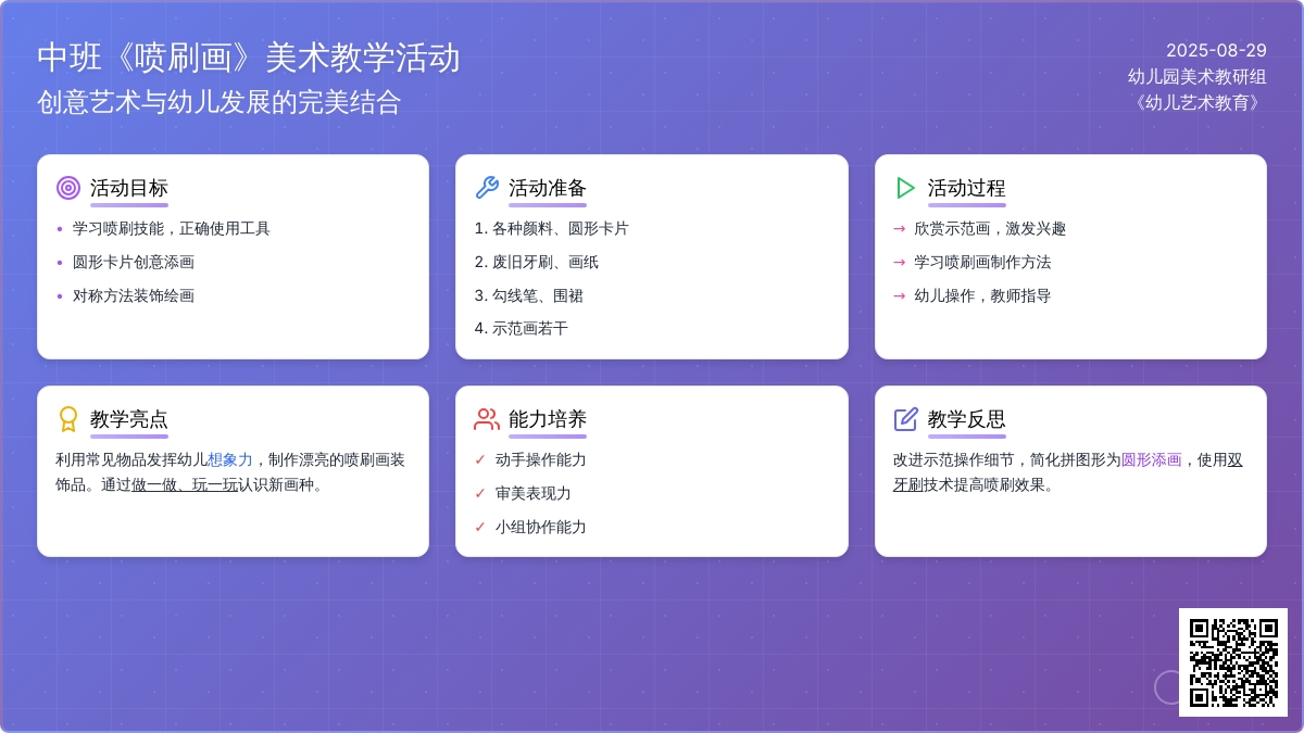 幼儿园中班教案《喷刷画》含反思