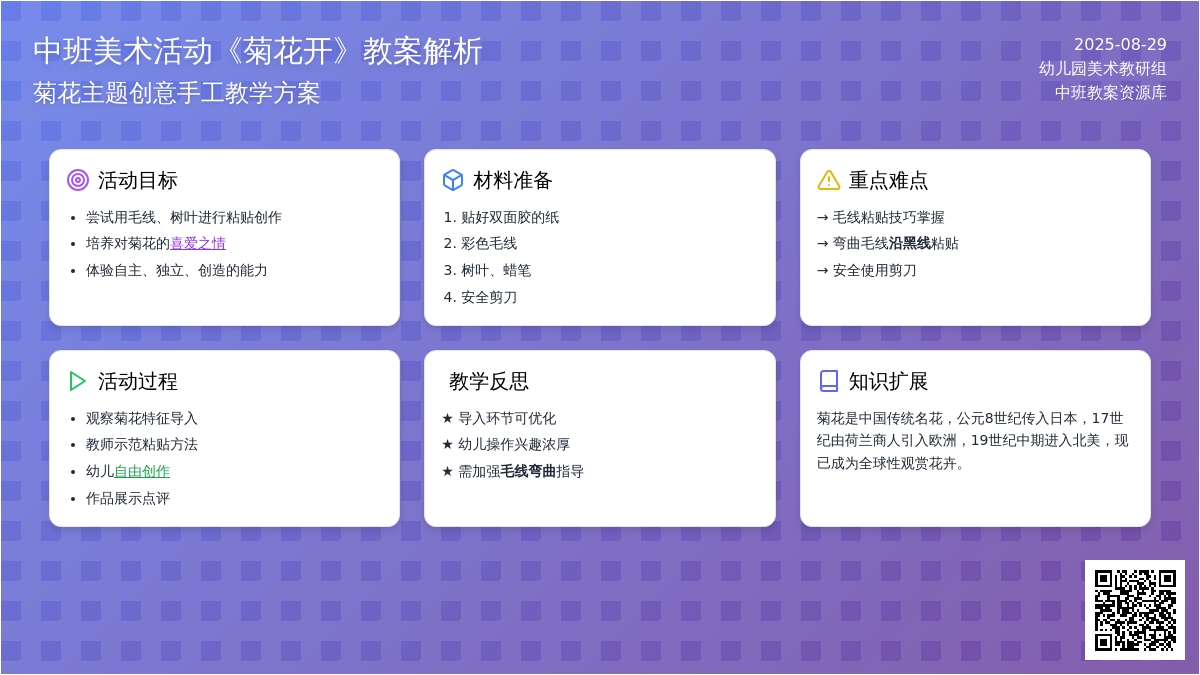 幼儿园中班教案《菊花开》含反思