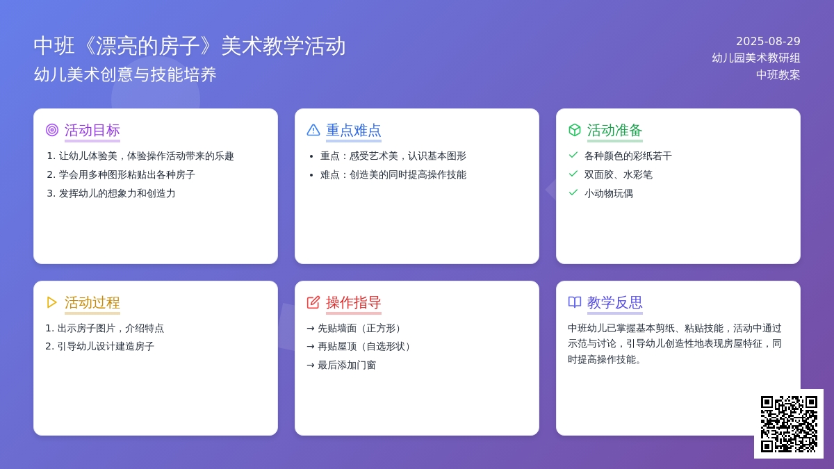 幼儿园中班教案《漂亮的房子》含反思