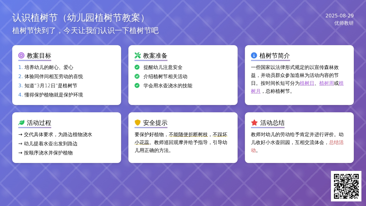 幼儿园中班社会活动：认识植树节