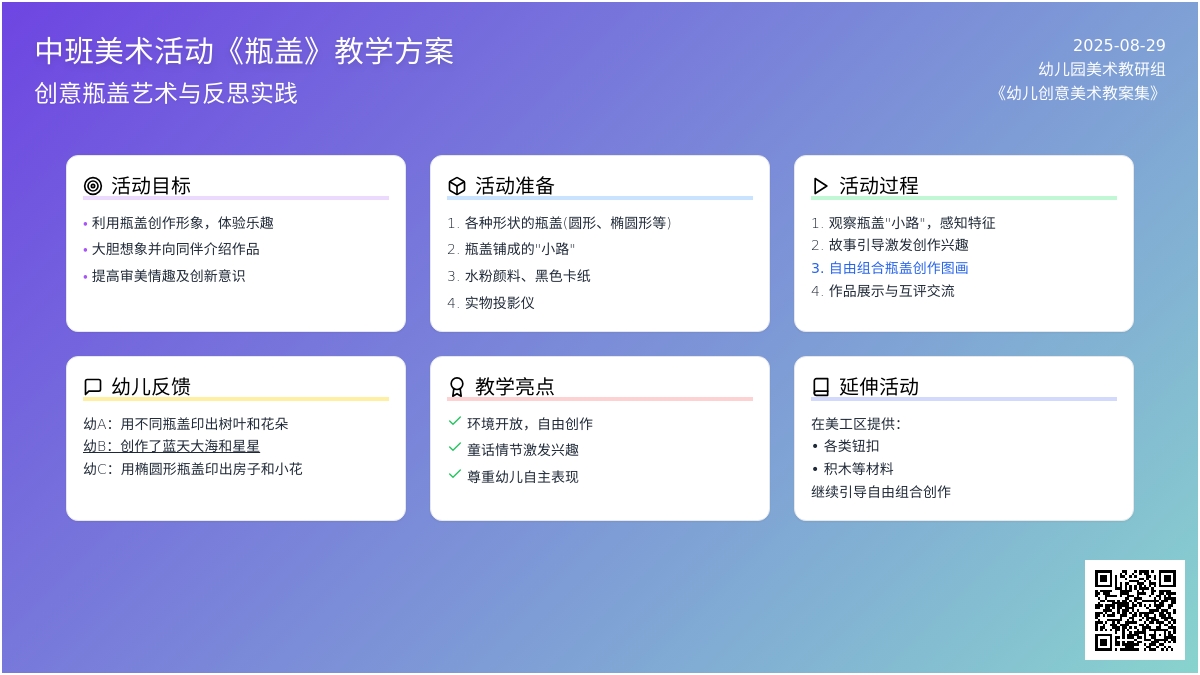 幼儿园中班教案《瓶盖》含反思