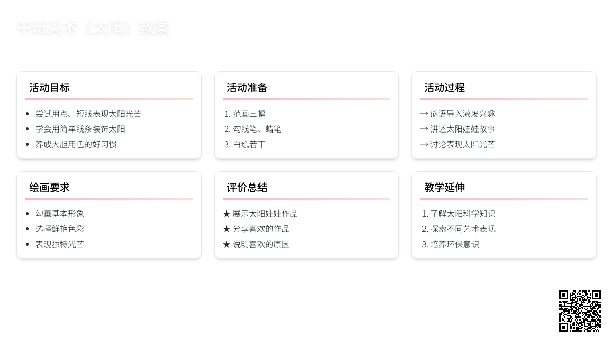 幼儿园中班美术教案《太阳》