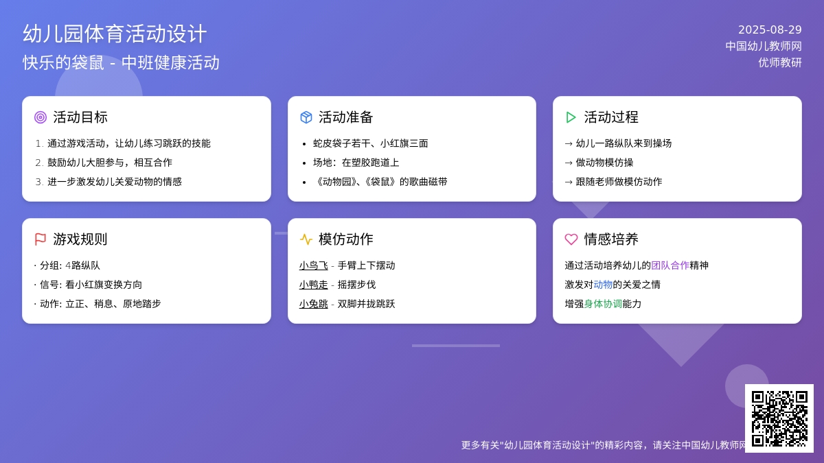 幼儿园中班体育活动设计――快乐的袋鼠