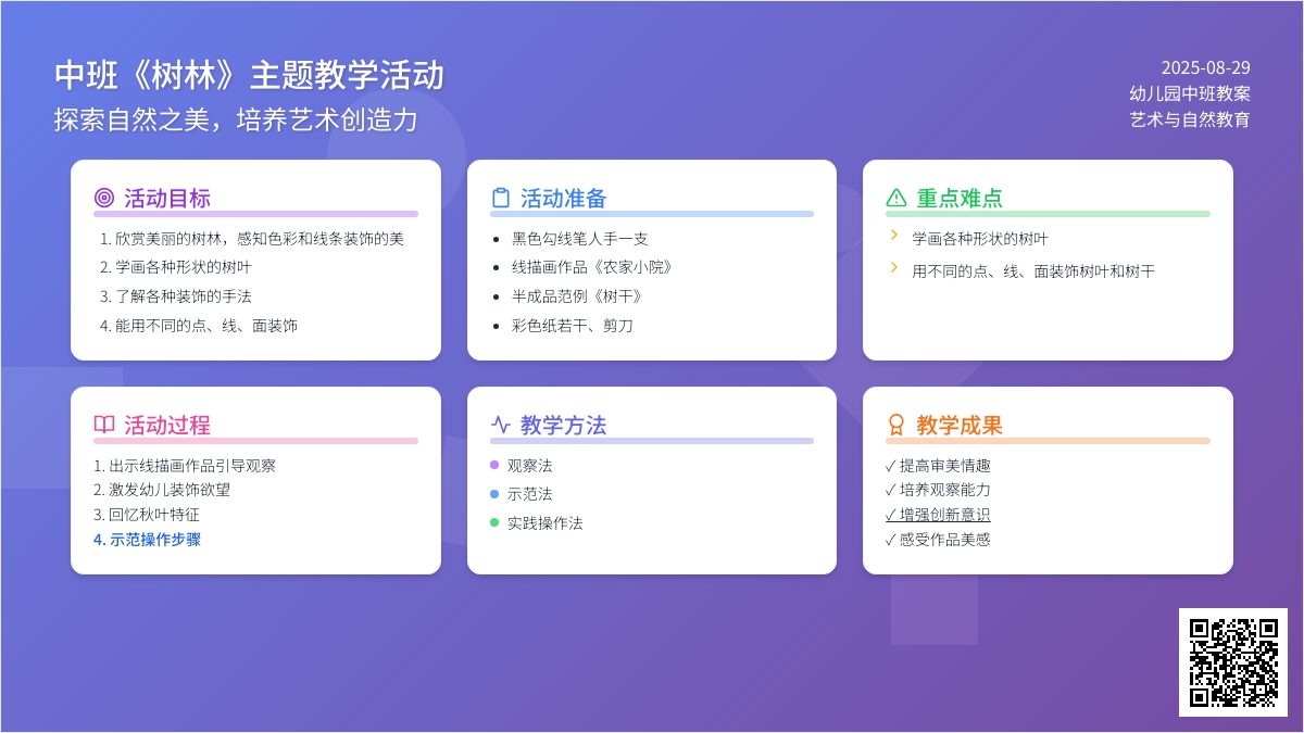 幼儿园中班教案《树林》