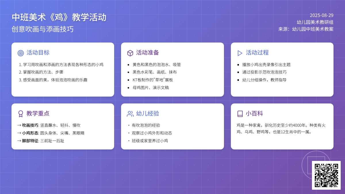 幼儿园中班美术教案《鸡》