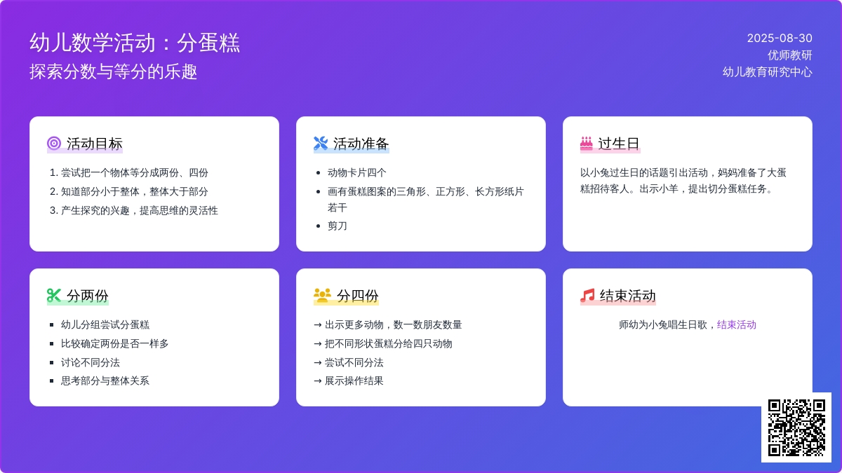 中班教育活动――分蛋糕（聂莉莉）