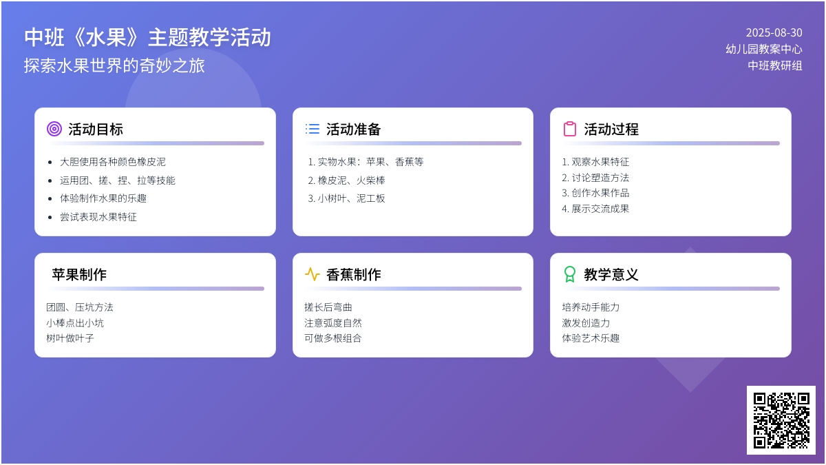 幼儿园中班教案《水果》