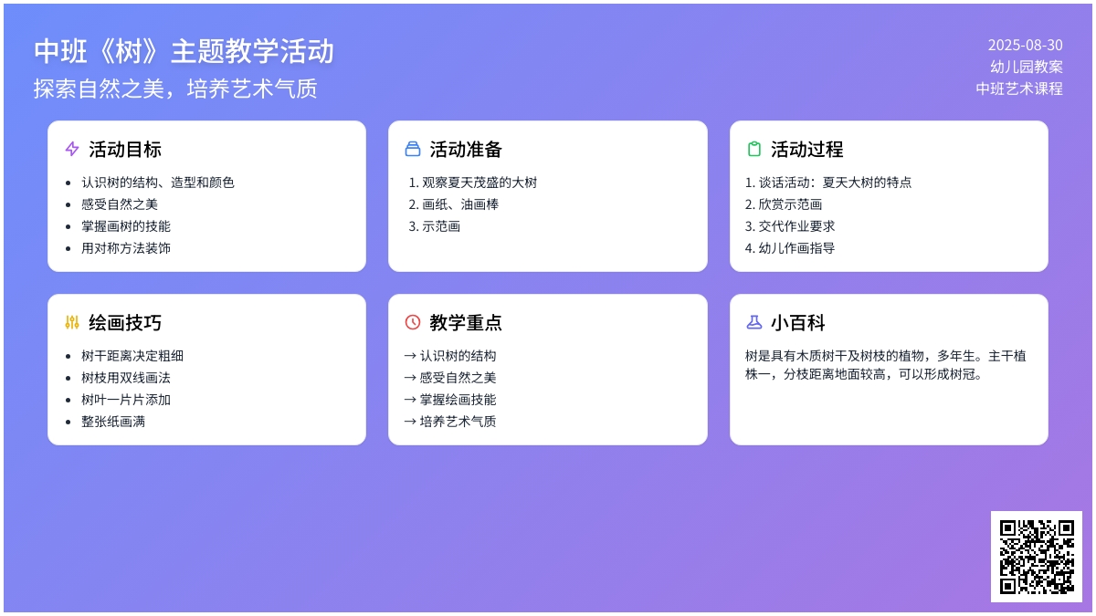 幼儿园中班教案《树》