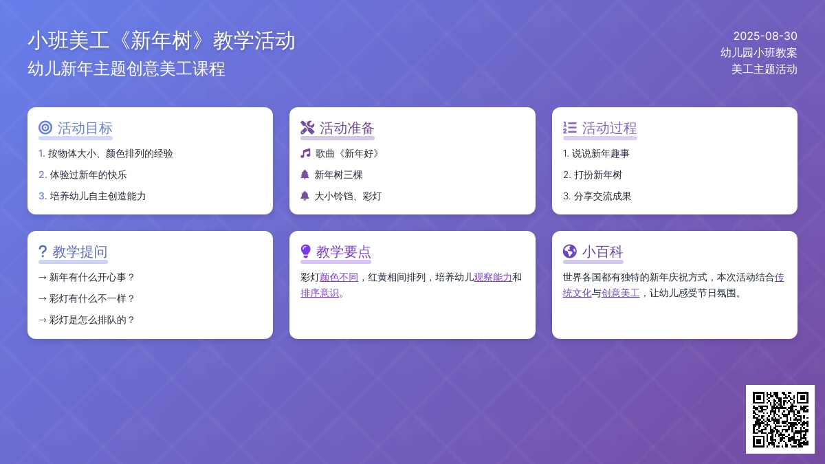 幼儿园小班美工教案《新年树》