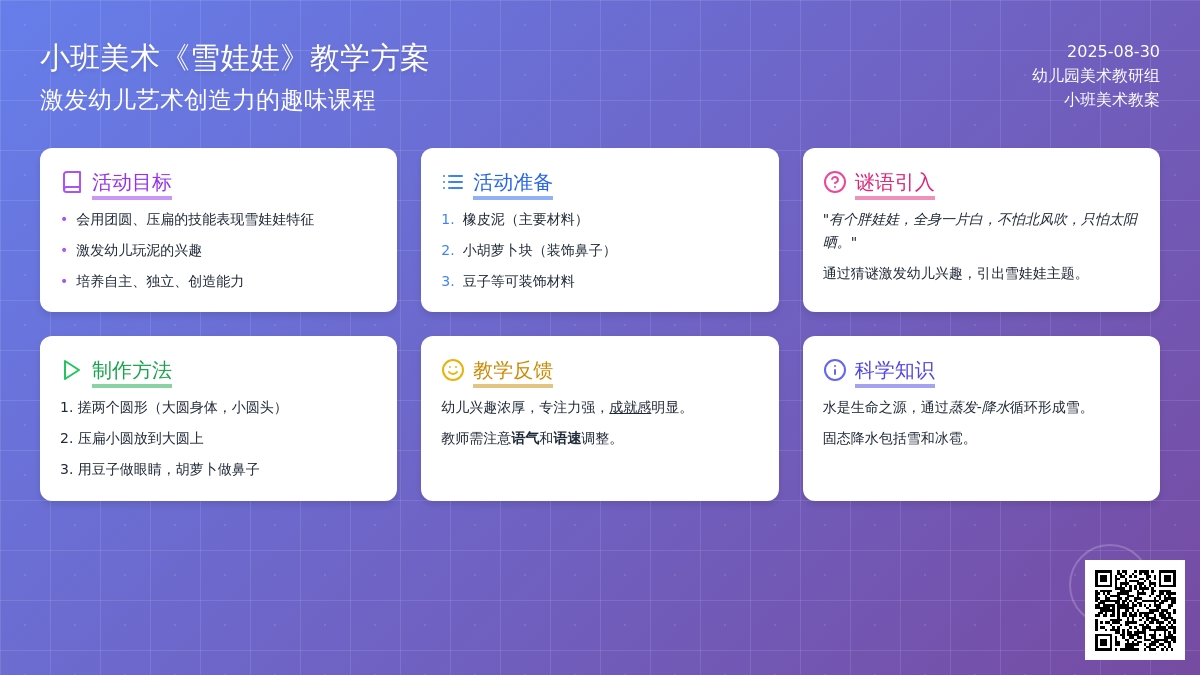 幼儿园小班美术教案《雪娃娃》含反思