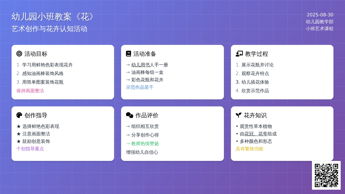 幼儿园小班教案《花》